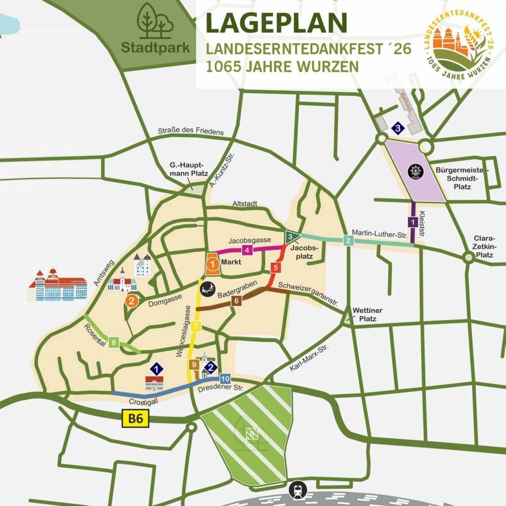 Lageplan des Festgeländes zum Landeserntedankfest 2026 in Wurzen